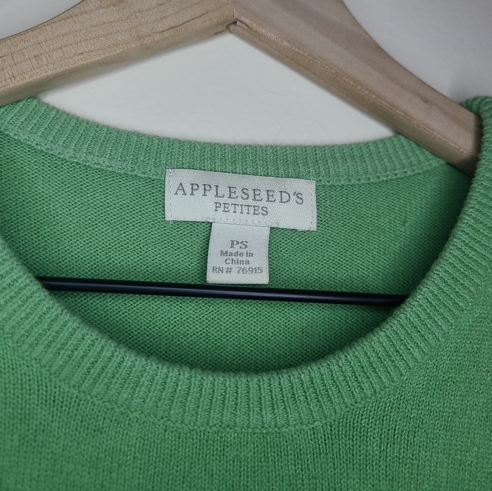 Appleseeds lime green short sleeved sweater - Picture 3 of 5